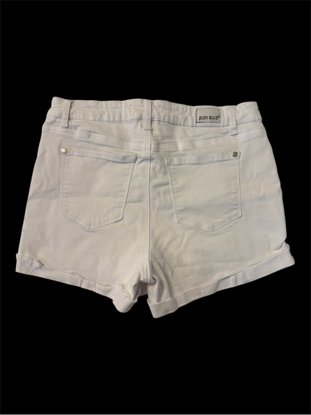 White Judy Blue Stretch Denim Shorts - Picture 2 of 4